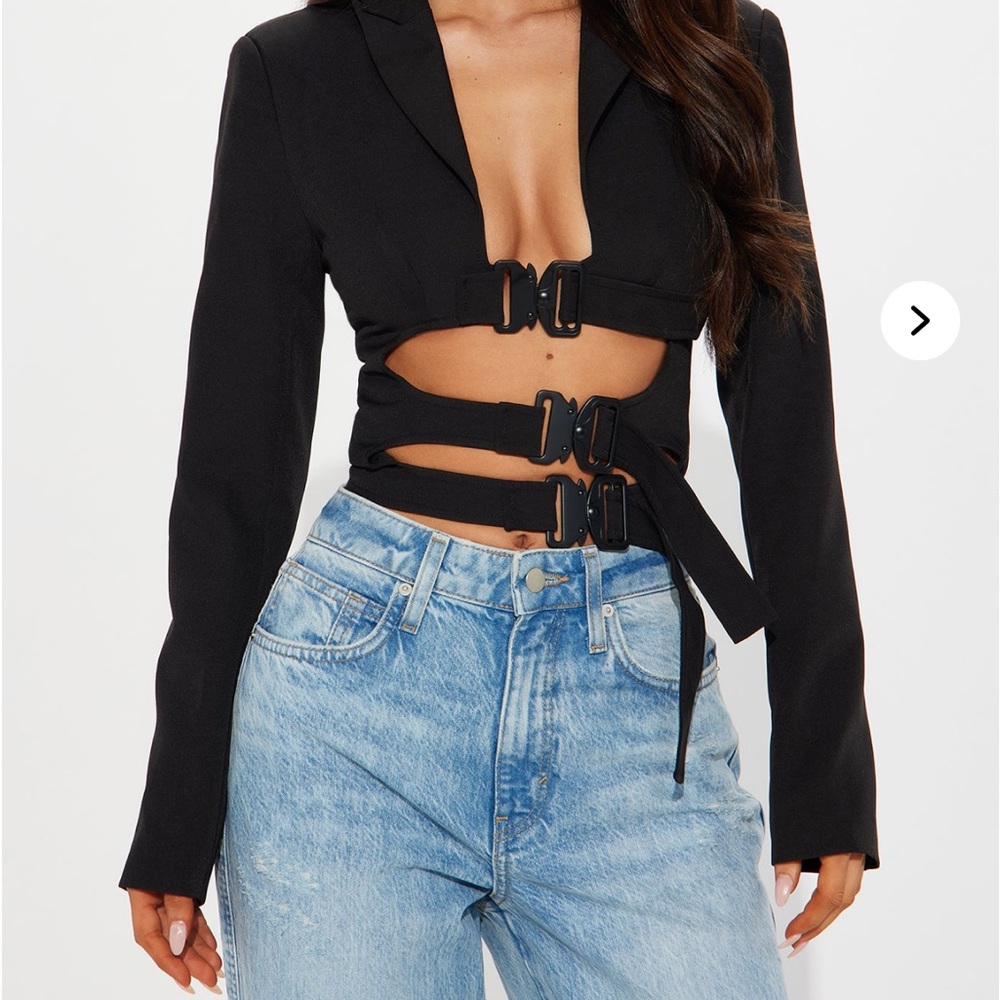 Fashion Nova Black Cut Out Crop Top